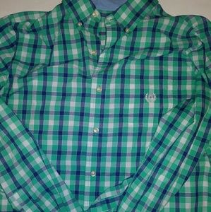 Light green plaid chaps dress shirt size M